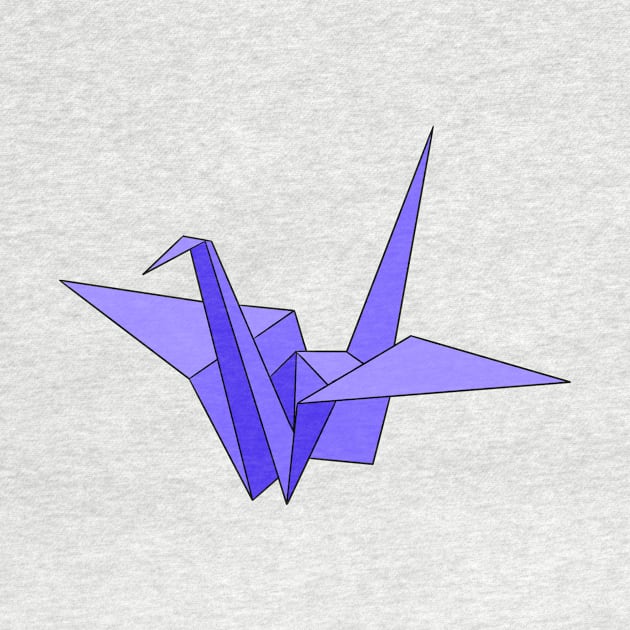 Indigo origami crane by CalliesArt